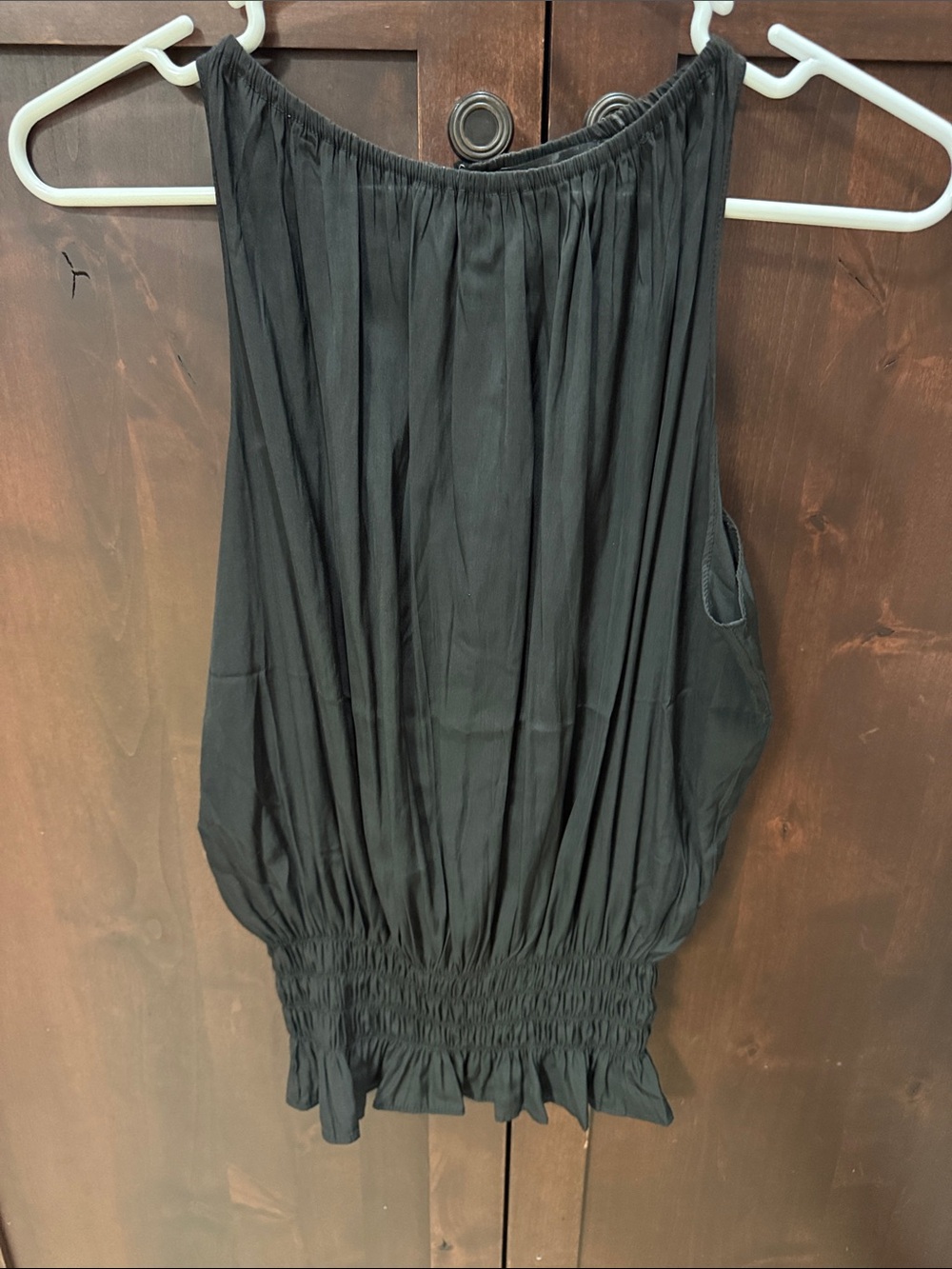 Catherine Malandrino Black Gathered Tank Top - Picture 1 of 4